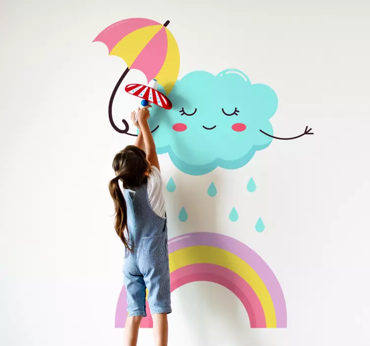 Wall stickers for kid playful cloud umbrella - TenStickers