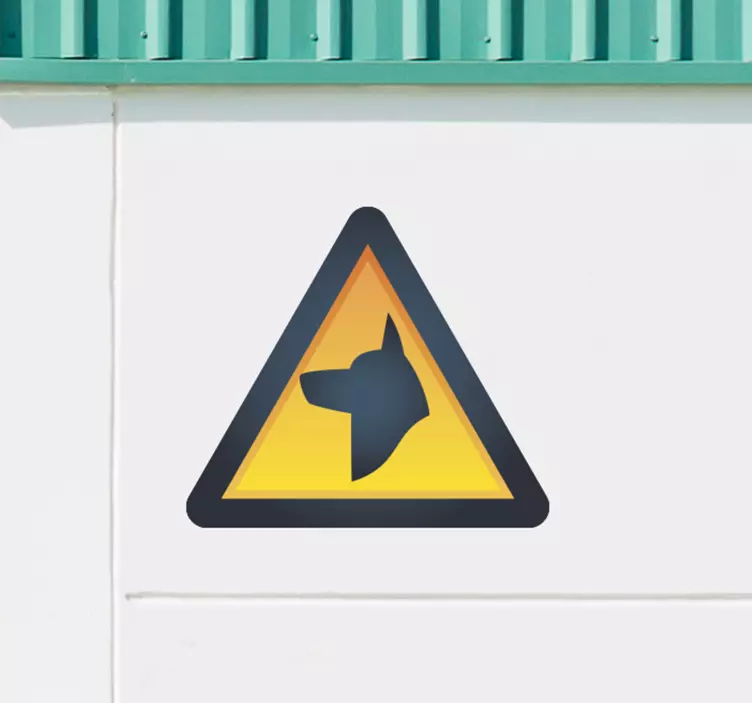 Warning dog vinyl sign stikcer - TenStickers