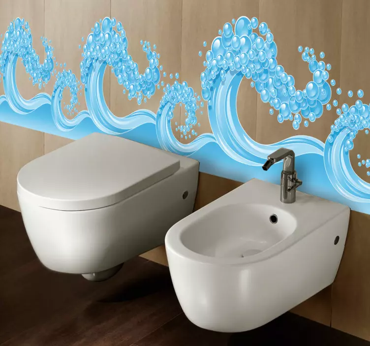 Water Waves Tile Sticker - TenStickers