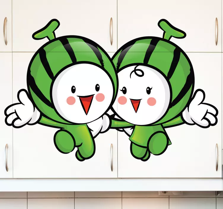Watermelon Friends Decorative Sticker - TenStickers