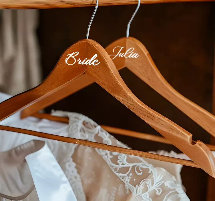 wedding hanger custom sticker - TenStickers