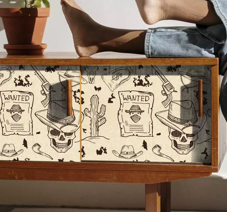 Western icons furniture sticker - TenStickers