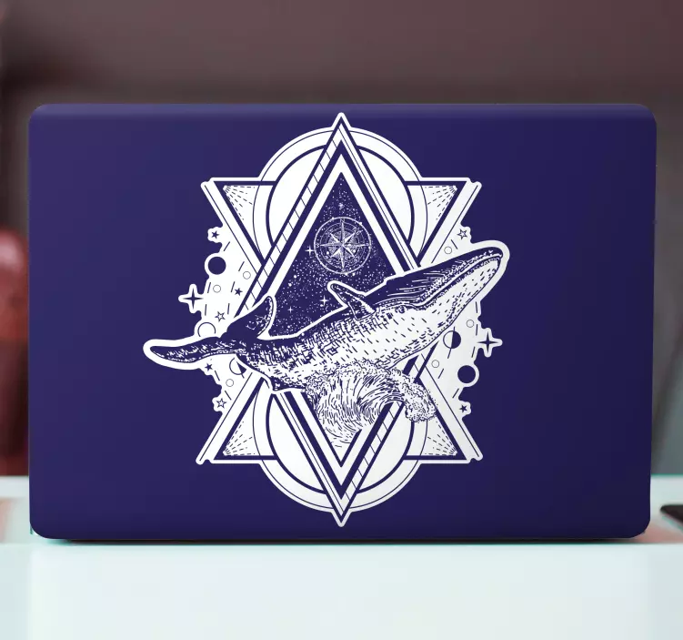Whale Cosmic Illustration laptop skin - TenStickers