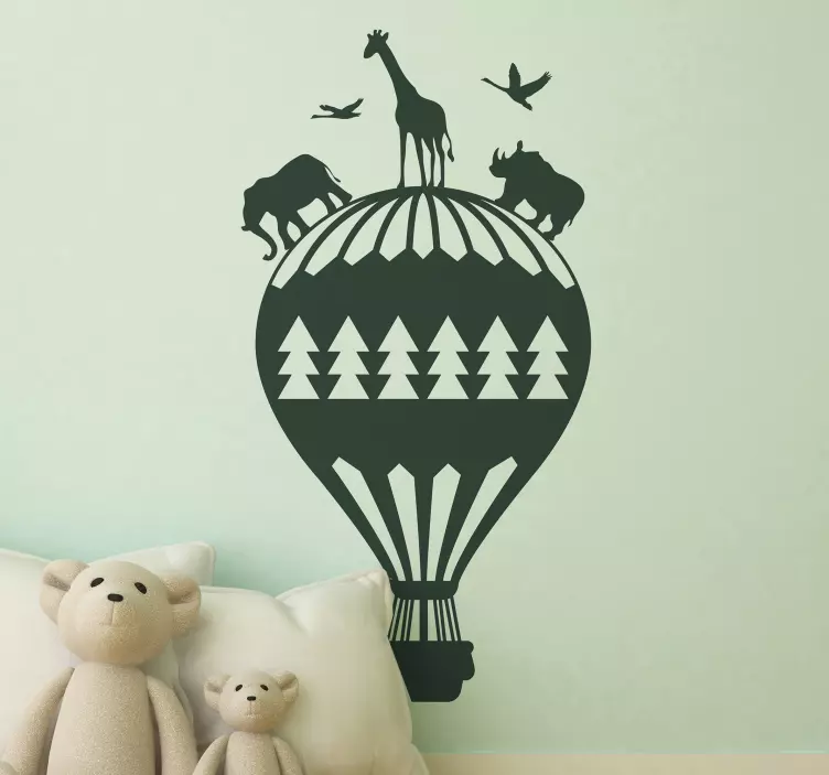 Whimsical Balloon Safari farm animal wall sticker - TenStickers