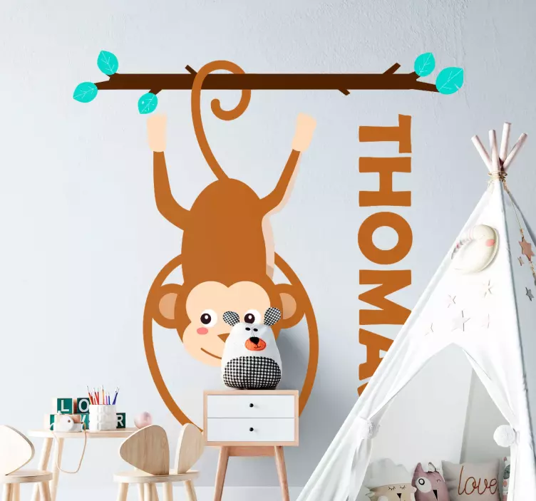 Whimsical Monkey Style wall sticker - TenStickers