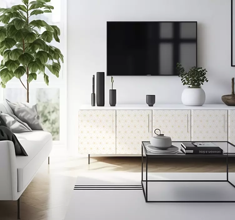 White and gold lines = White and Gold Stripes line sticker - TenStickers