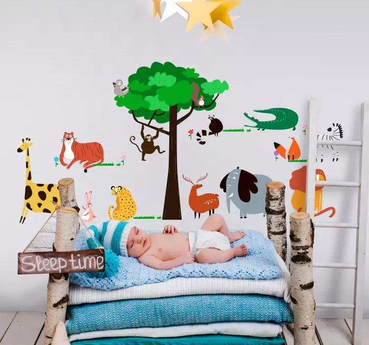 Wild Animals Bedroom Sticker - TenStickers