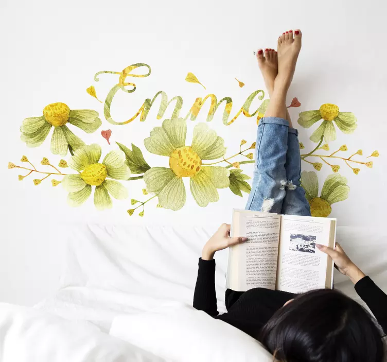 Wild plants vintage with name Custom decal - TenStickers