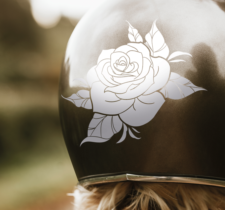 Wild rose design motorcycle sticker - TenStickers
