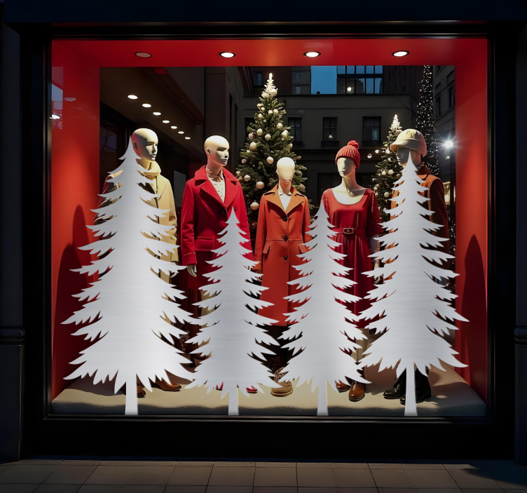 winter trees Christmas sticker - TenStickers