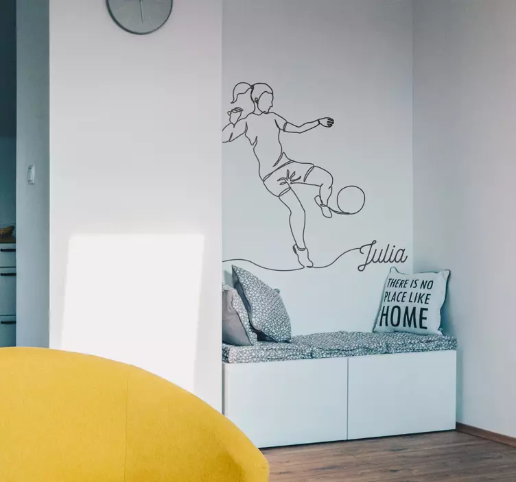 Women football player minimalist sticker - TenStickers