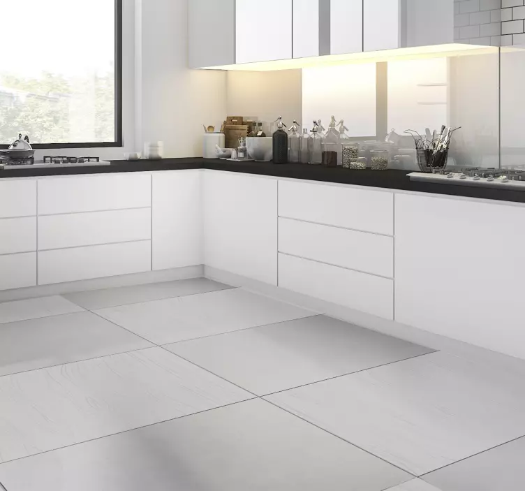 Wooden grey boards floor sticker - TenStickers