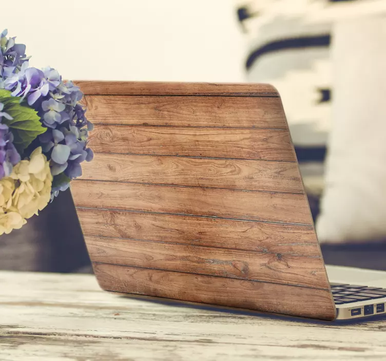 Wooden Planks Laptop Sticker - TenStickers