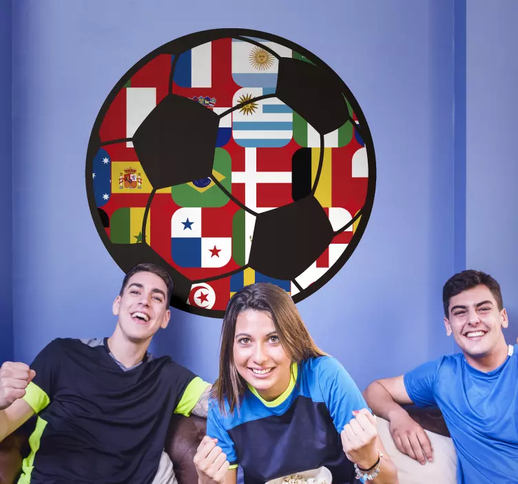 World Football Flags Home Wall Sticker - TenStickers