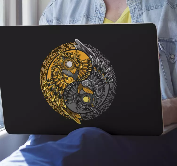 Yin Yang Birds laptop skin - TenStickers