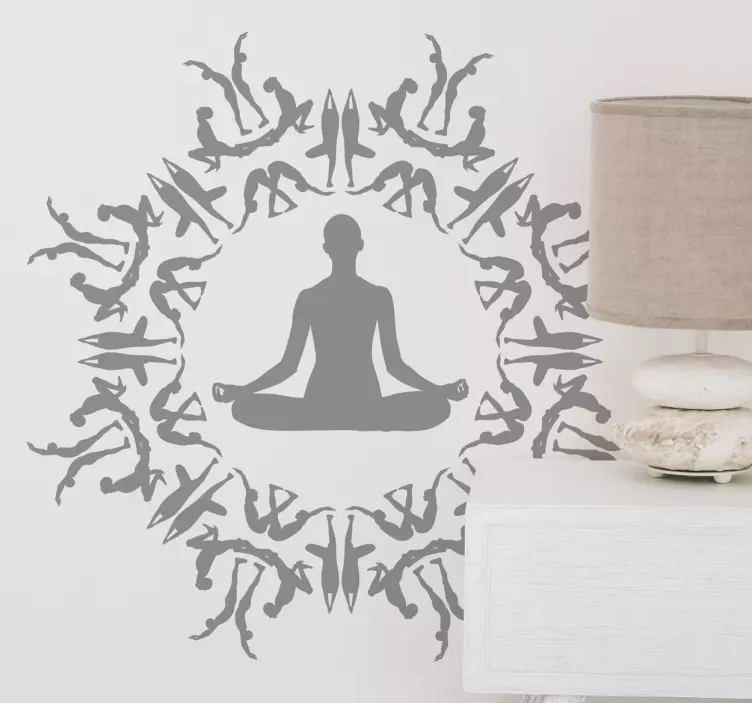 Yoga circular figures wall sticker - TenStickers