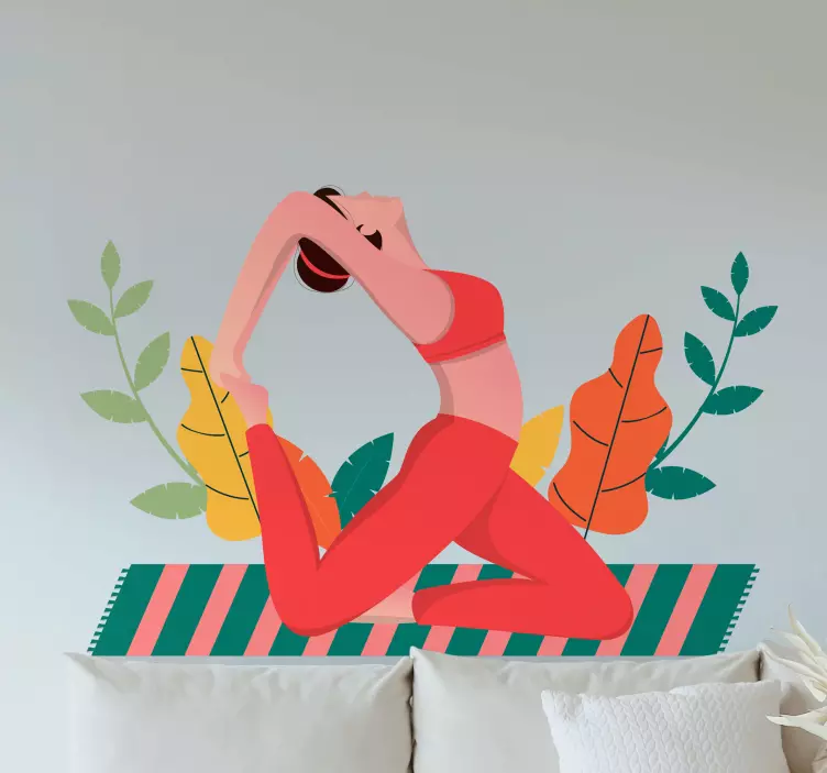 Yoga Pose Illustration health and beauty sticker - TenStickers