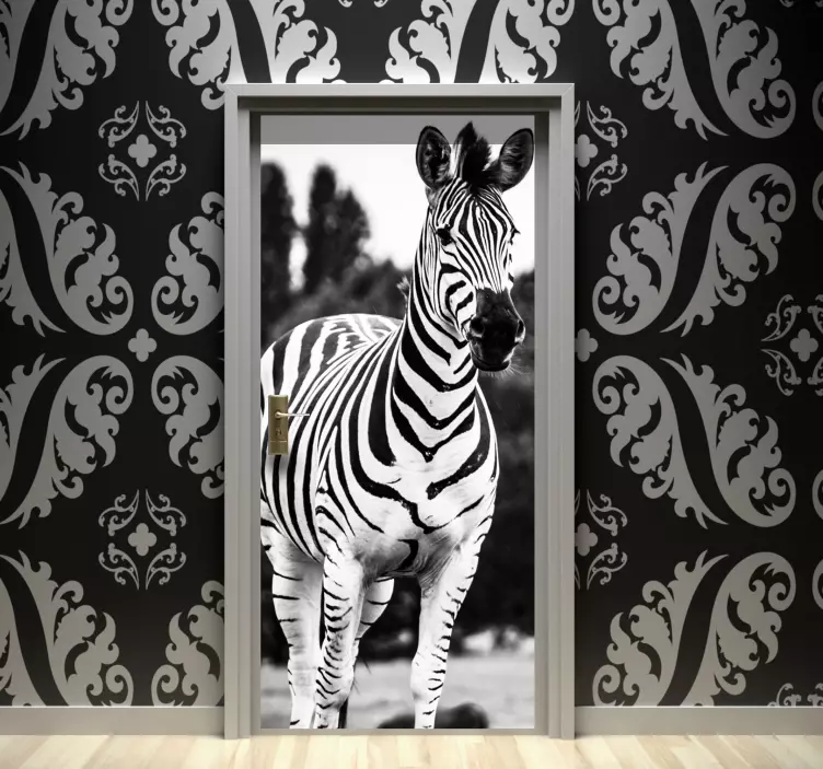 Zebra door scene door sticker - TenStickers