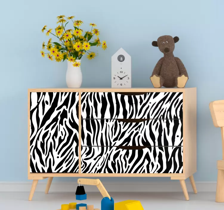 Zebra Pattern Design furniture sticker - TenStickers