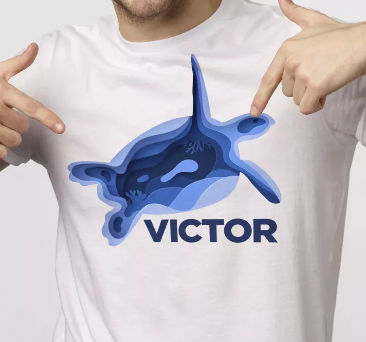 Abstract turtle silhouette t-shirt with name - TenStickers