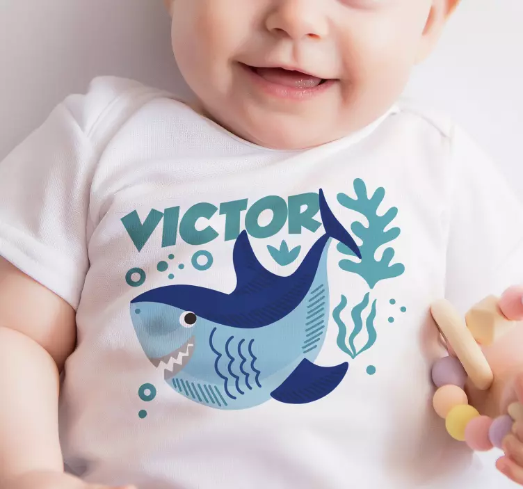 Baby Shark with name Baby shirt - TenStickers