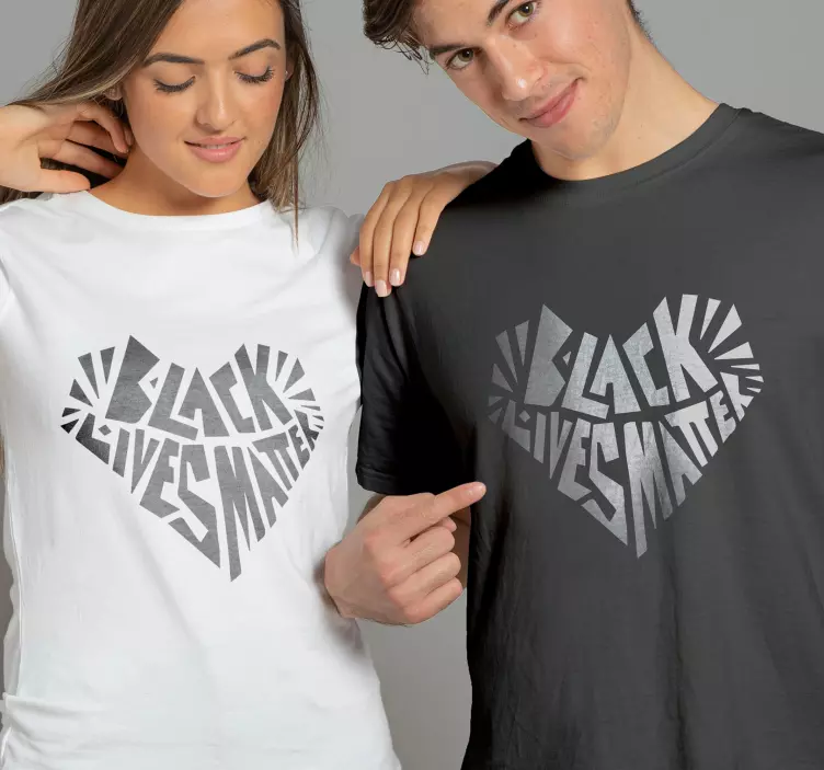 Black Lives Matter heart Couple t shirts - TenStickers