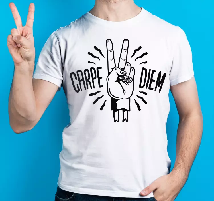 Carpe diem hand custom t-shirt - TenStickers