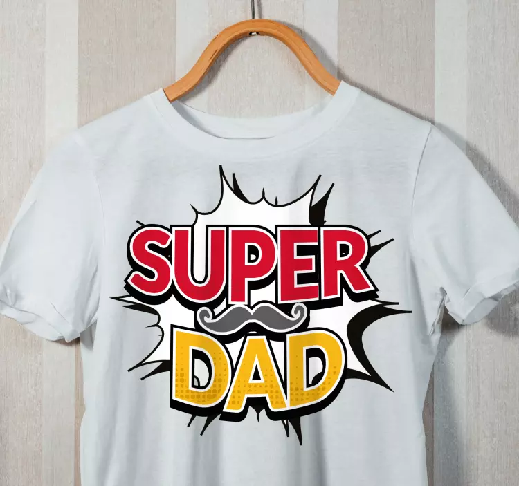 Comic super dad  moustache  Father and son shirt - TenStickers