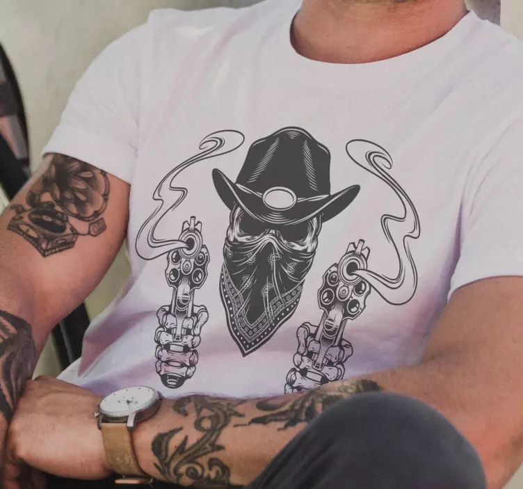 Cowboy skull and bandanna t-shirt - TenStickers