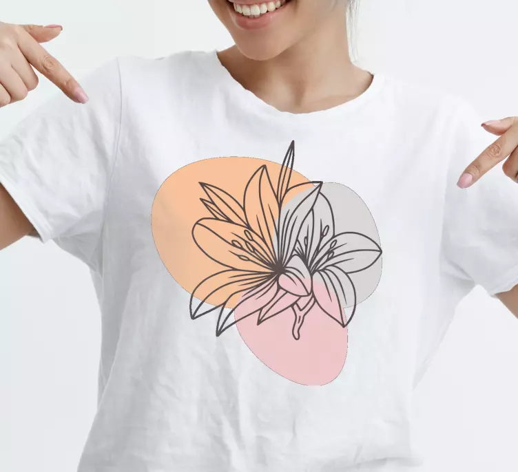 Cute pair of flowers minimalist design  t-shirt - TenStickers