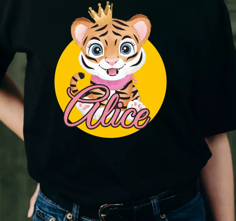 Cute tiger for girl with name Baby shirt - TenStickers