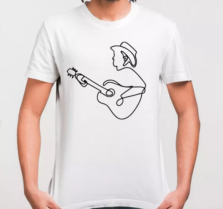 Guitarist cute minimalist design custom t-shirt - TenStickers