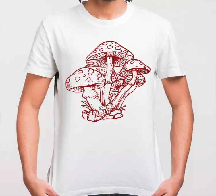 Hand drawn illustration mushroom custom t-shirt - TenStickers