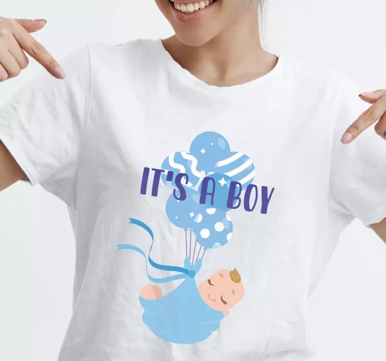It's a boy baby shower pattern custom t-shirt - TenStickers