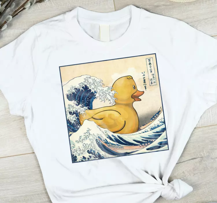 Kanagawa rubber duck custom t-shirt - TenStickers