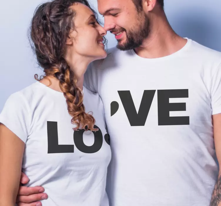 Cute Love Couple t shirts - TenStickers