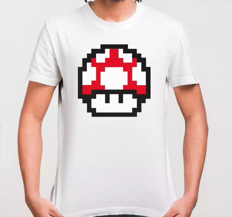 Mario pixelated mushroom Kids t-shirt - TenStickers
