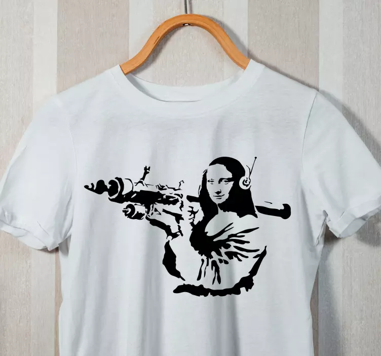 Mona lisa bazooka custom t-shirt - TenStickers