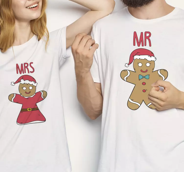 Mr and mrs gingerbread Christmas shirt - TenStickers