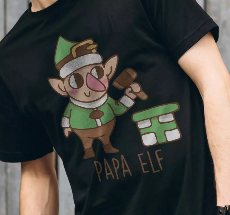 Papa elf festiv motif Christmas t-shirt - TenStickers