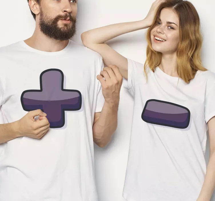 Plus and Minus Couple t shirts - TenStickers