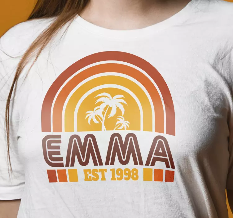 Retro personalised sunset custom t-shirt - TenStickers