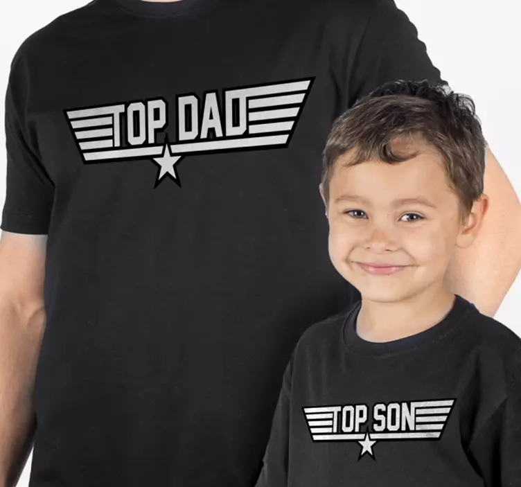 Top dad y son text custom shirt - TenStickers