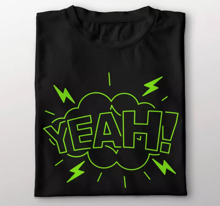 "Yeah" cartoon comic speech custom t-shirt - TenStickers