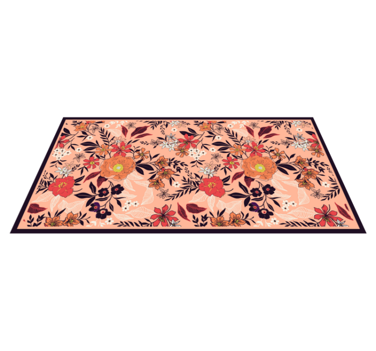 Botanical Garden Tapestry flower vinyl rug - TenStickers
