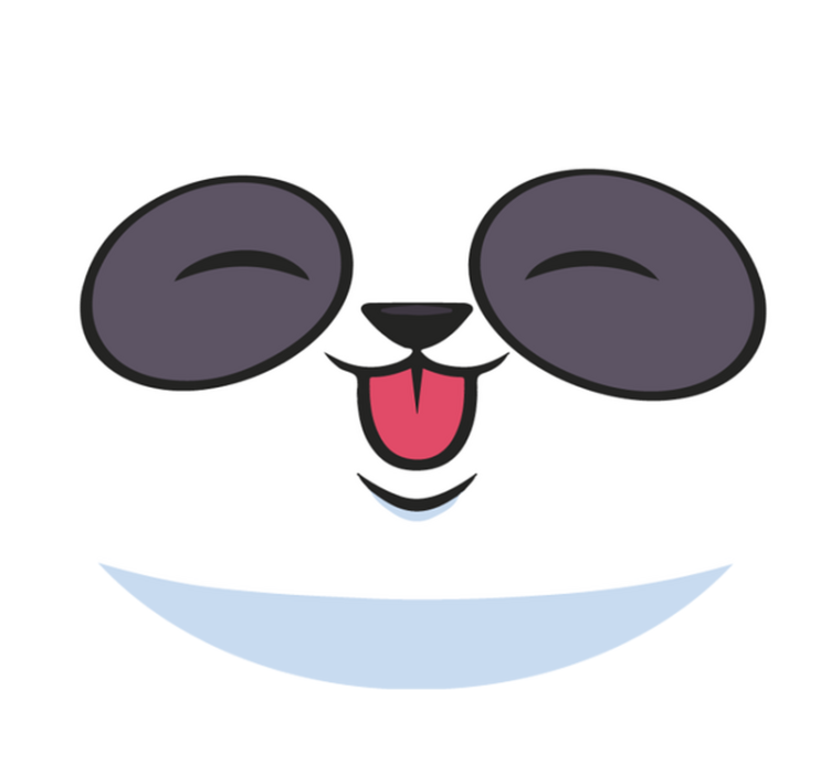 Panda face white vinyl rug - TenStickers