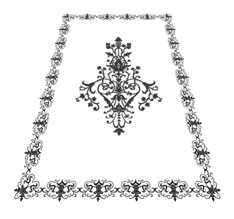 Aged damask white vinyl rug - TenStickers