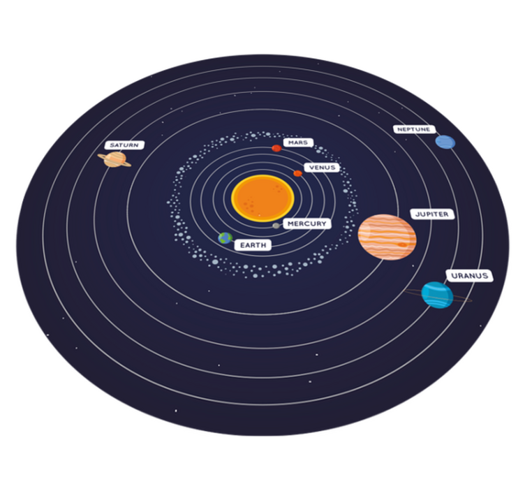 solar system bedroom vinyl rug - TenStickers