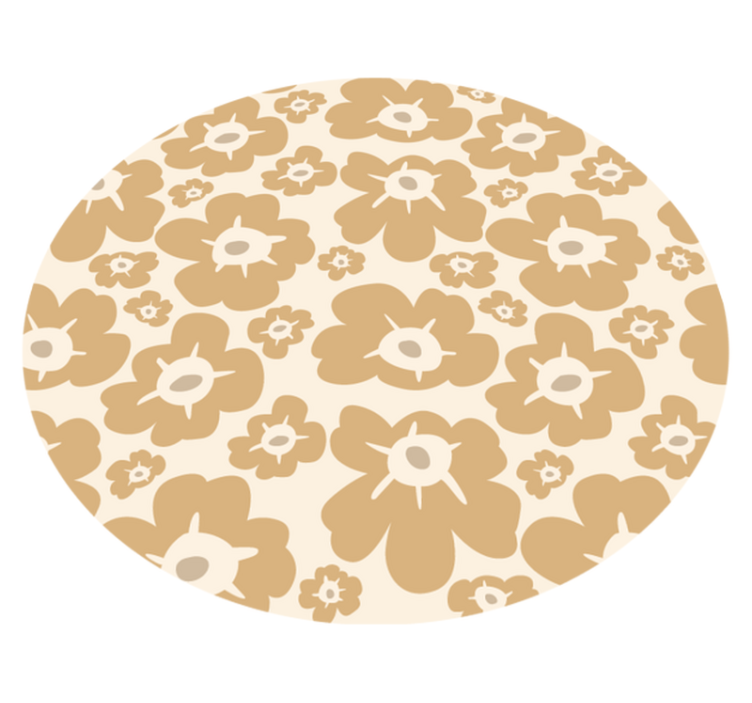 Beige poppies flower vinyl rug - TenStickers