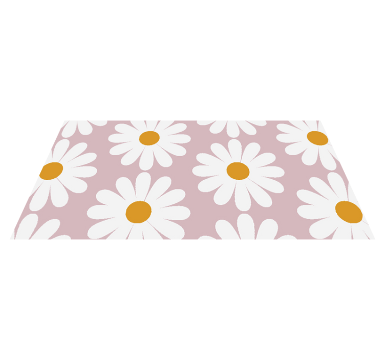 Daisy with a pink background bathroom vinyl rug - TenStickers